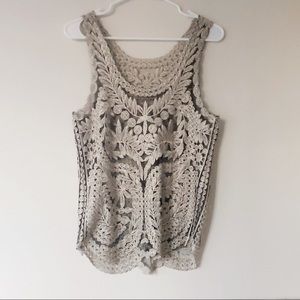 Mesh lace tank top